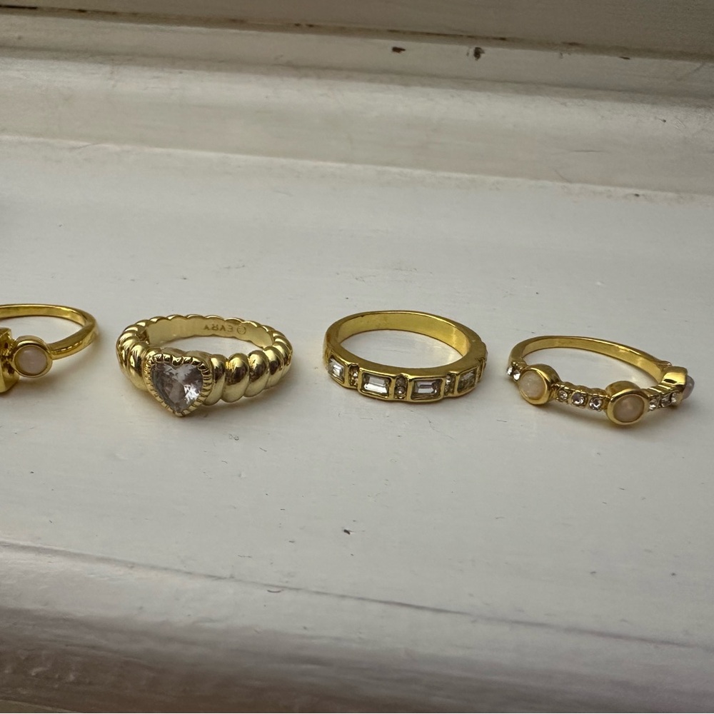 Elegant Gold-Tone Ring Set